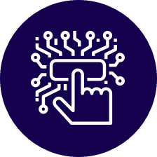 An icon of a finger pressing a button.